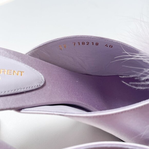 Saint Laurent Blanco 60 Sandal Mae Slip On Mule Poly Grey Size EU 40 US 10 NEW - Picture 12 of 16